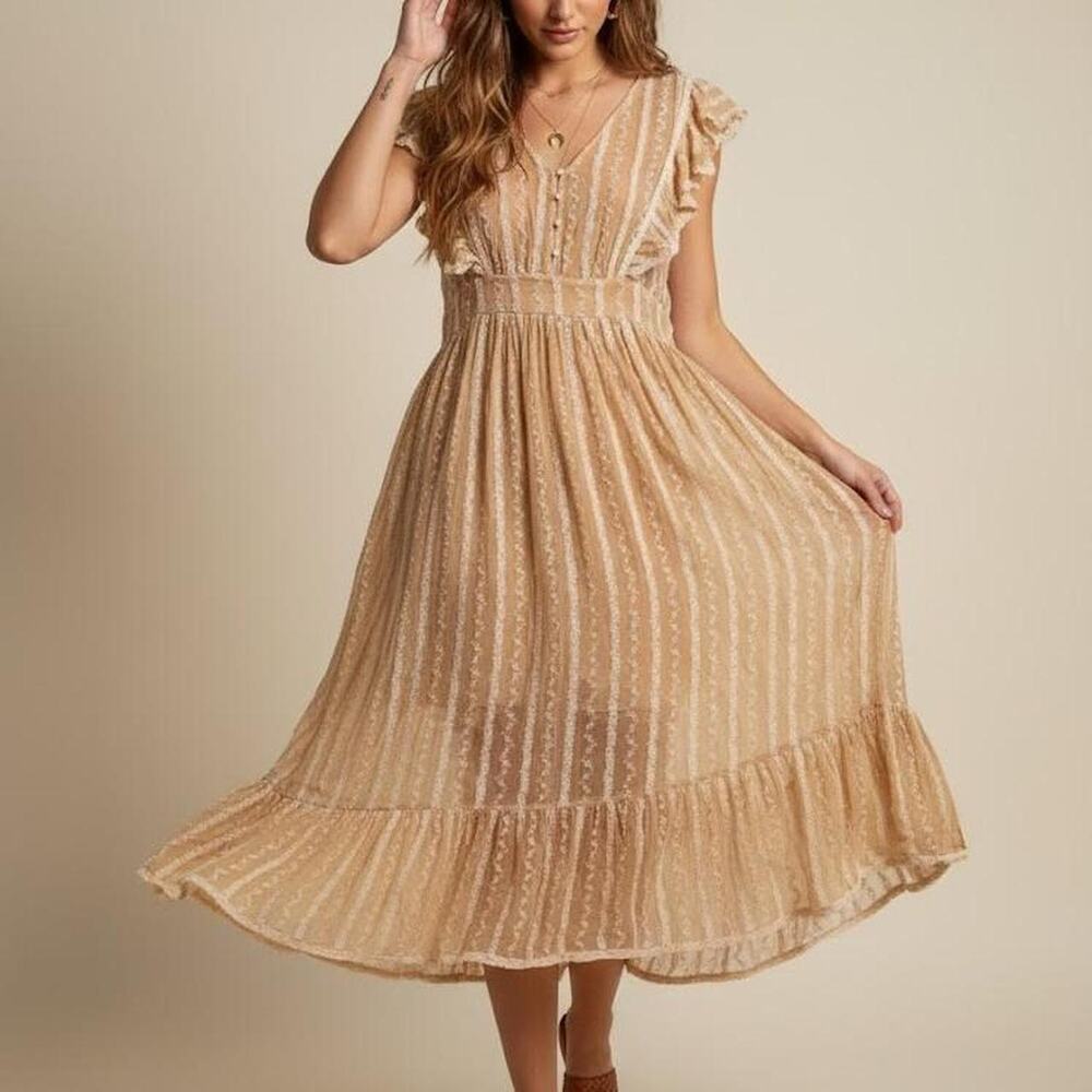 Johnny was 4 love and Liberty embroidered silk midi dress